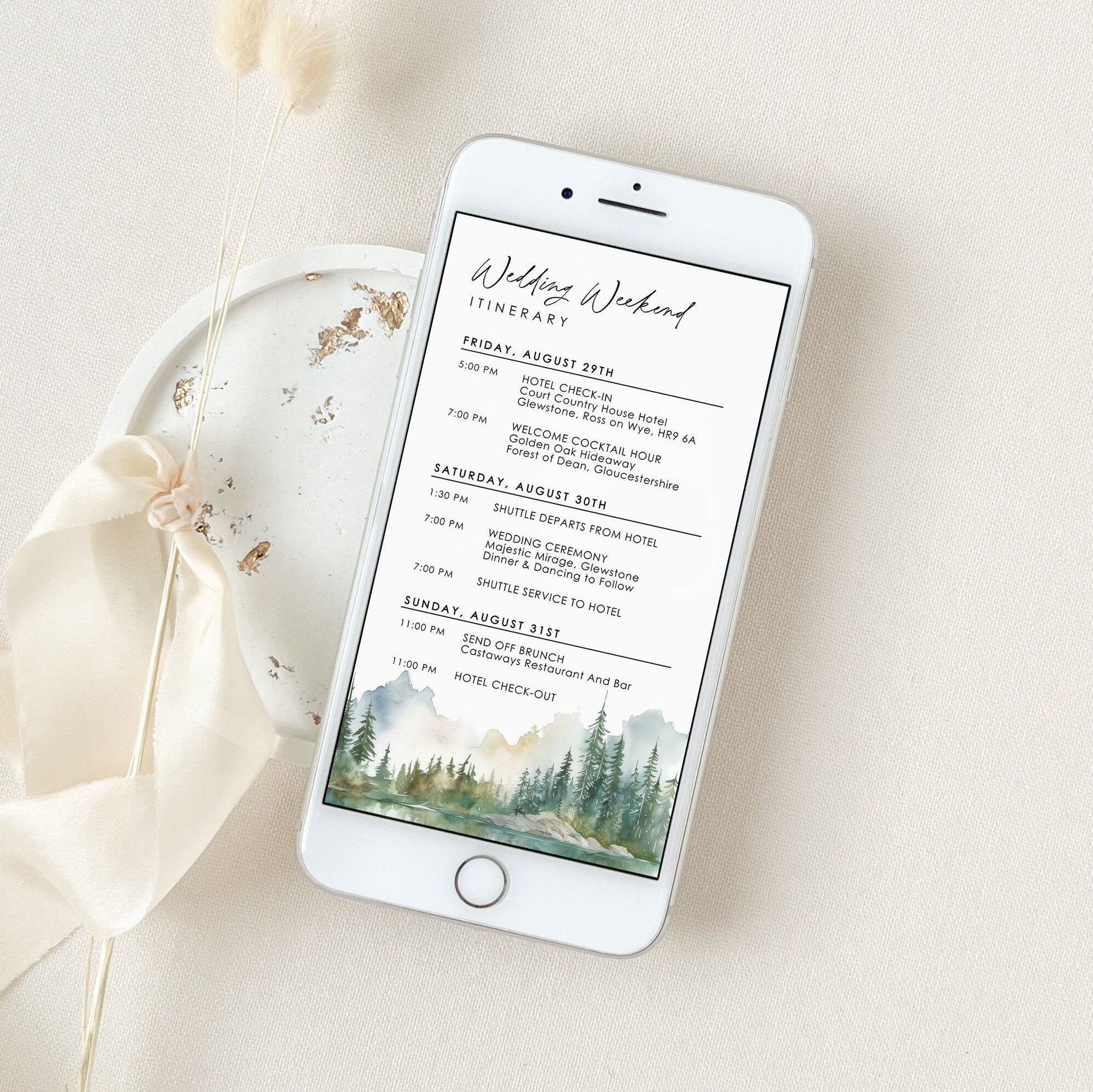ARNA Electronic Wedding Day Timeline