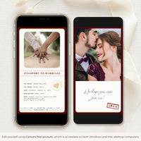 Red Maroon Passport Save The Date Video Template