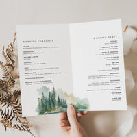 ARNA Mountain Wedding Program Template Printable