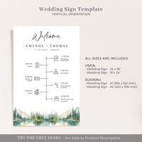 ARNA Mountain Wedding Timeline Sign Template