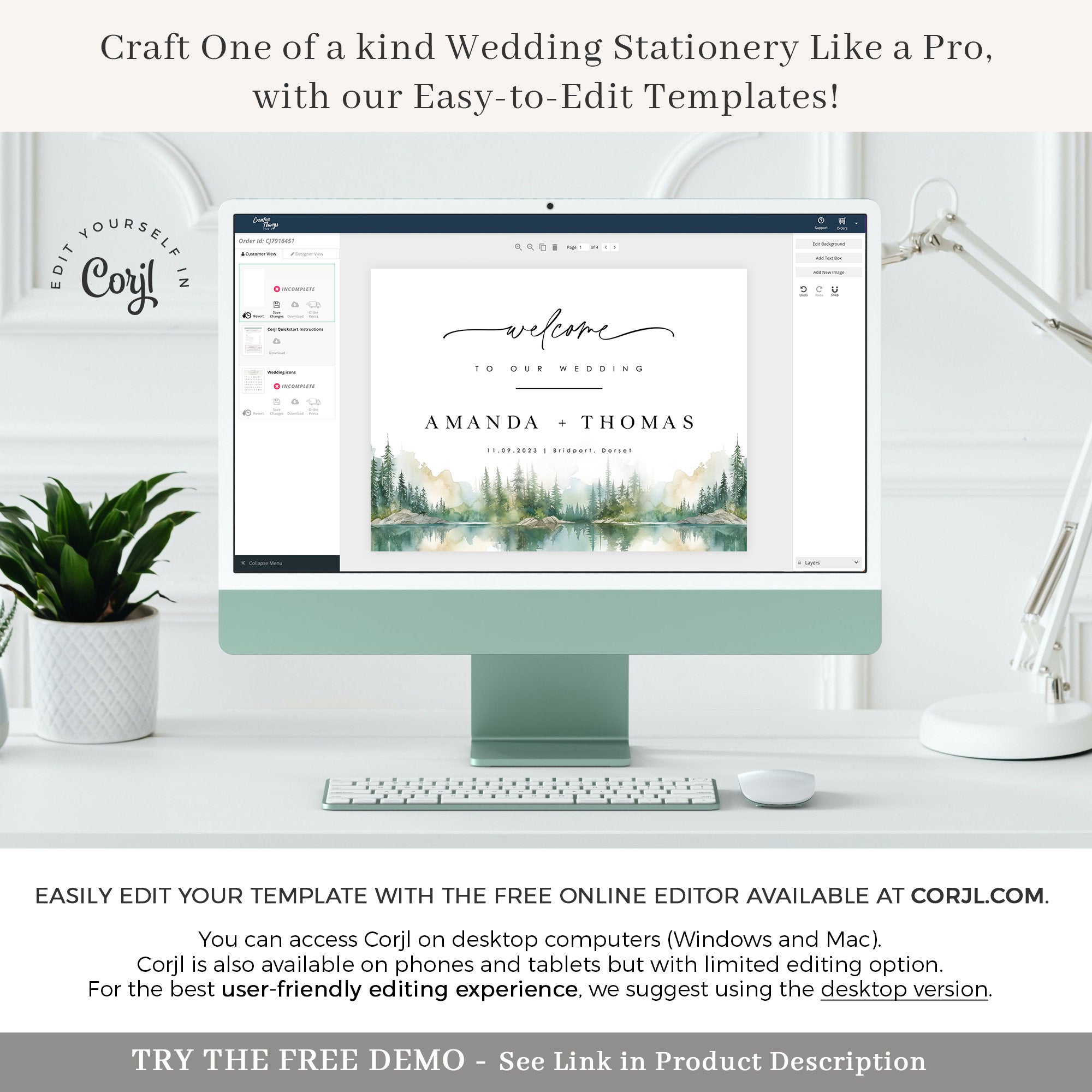 ARNA Mountain Welcome Sign Wedding