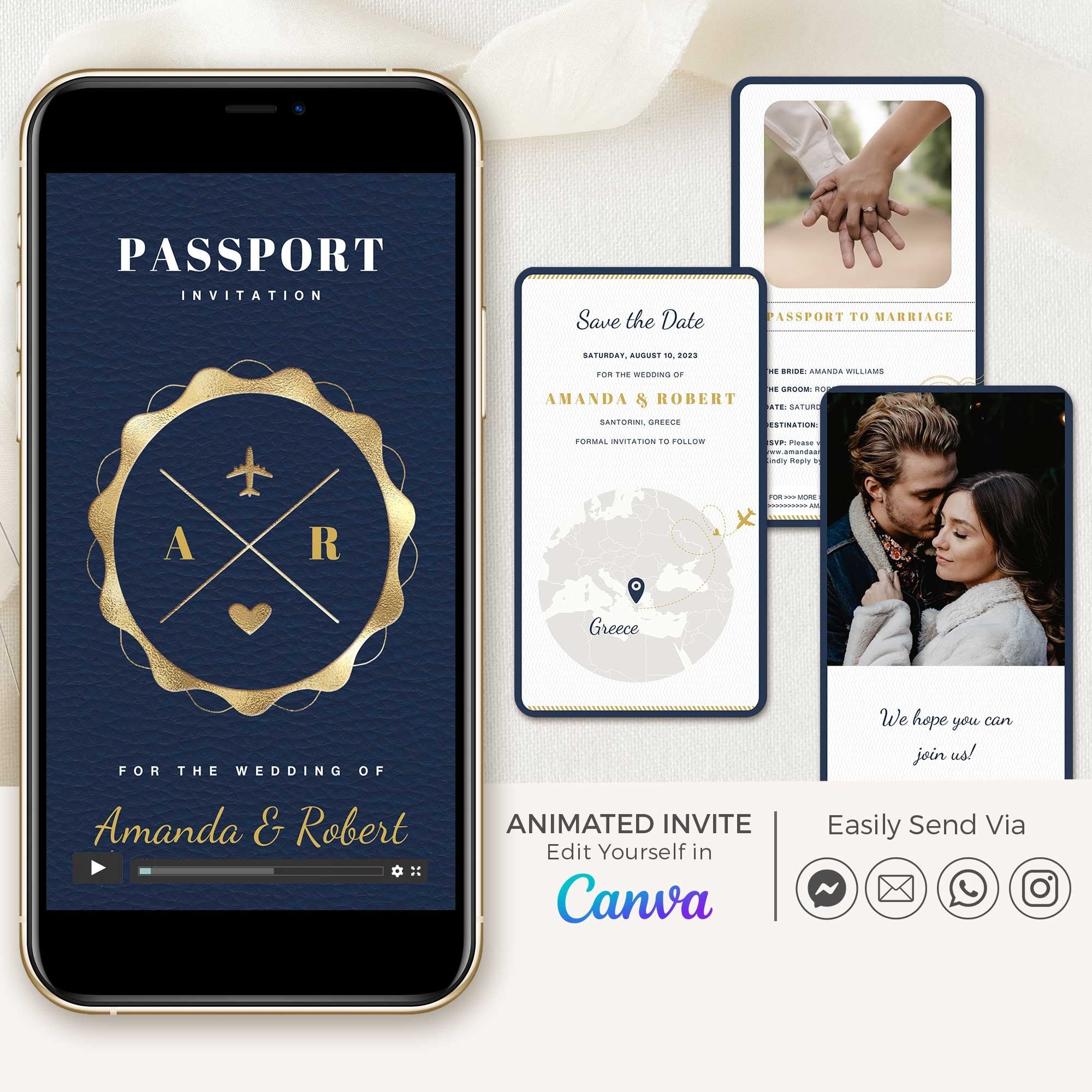 Navy Passport Save The Date Video Template