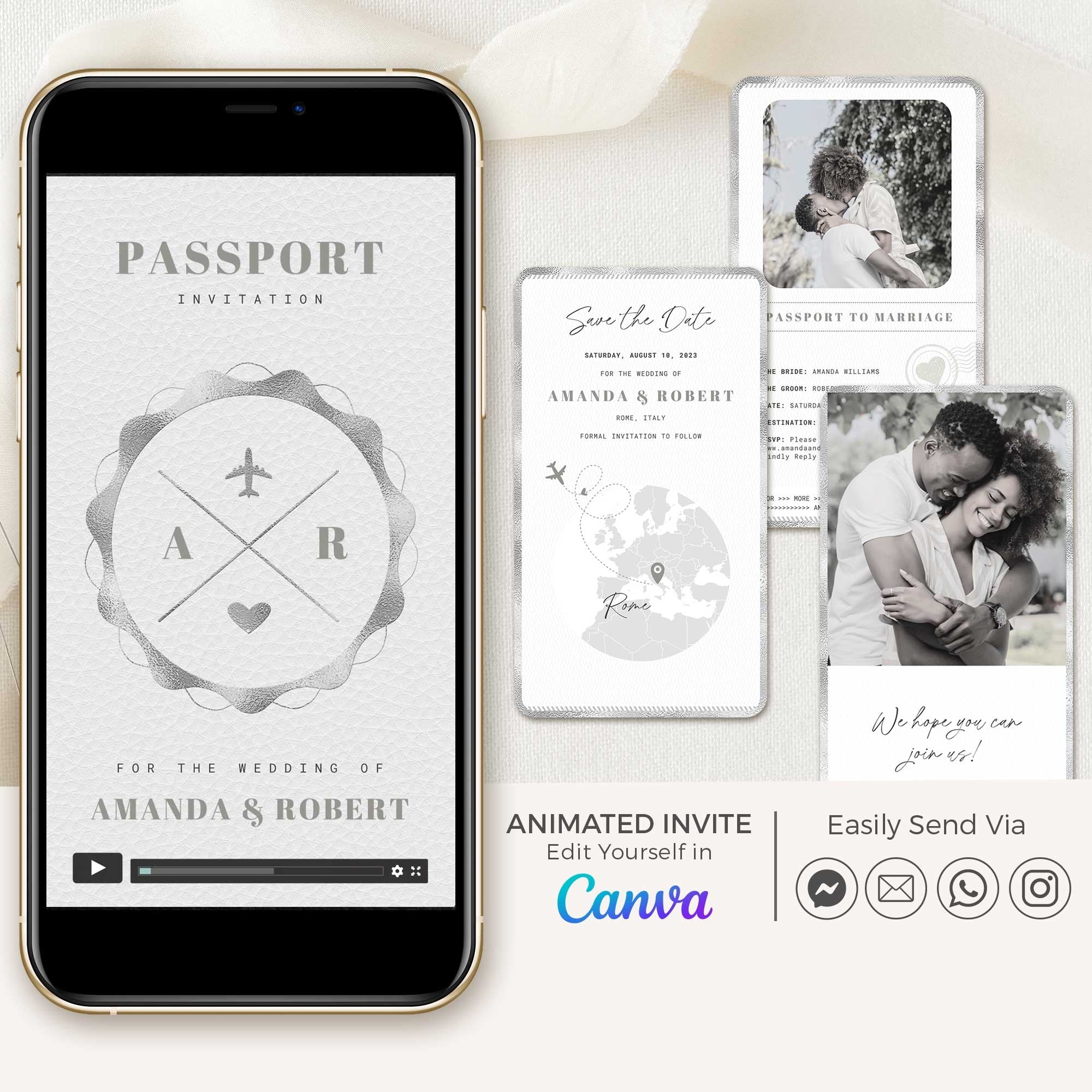 Silver Passport Save The Date Video Template