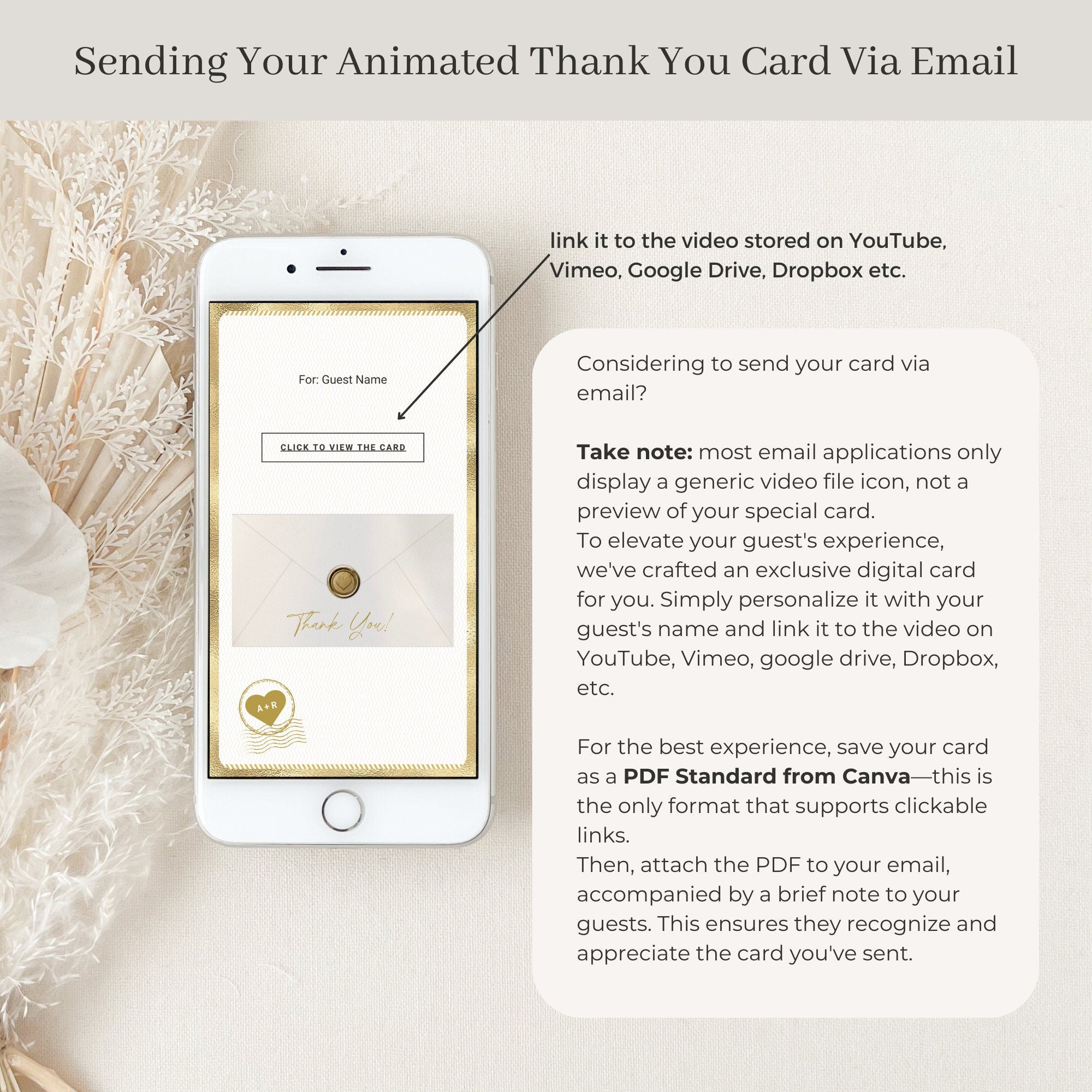 White Passport Theme Wedding Thank You Card Video Template