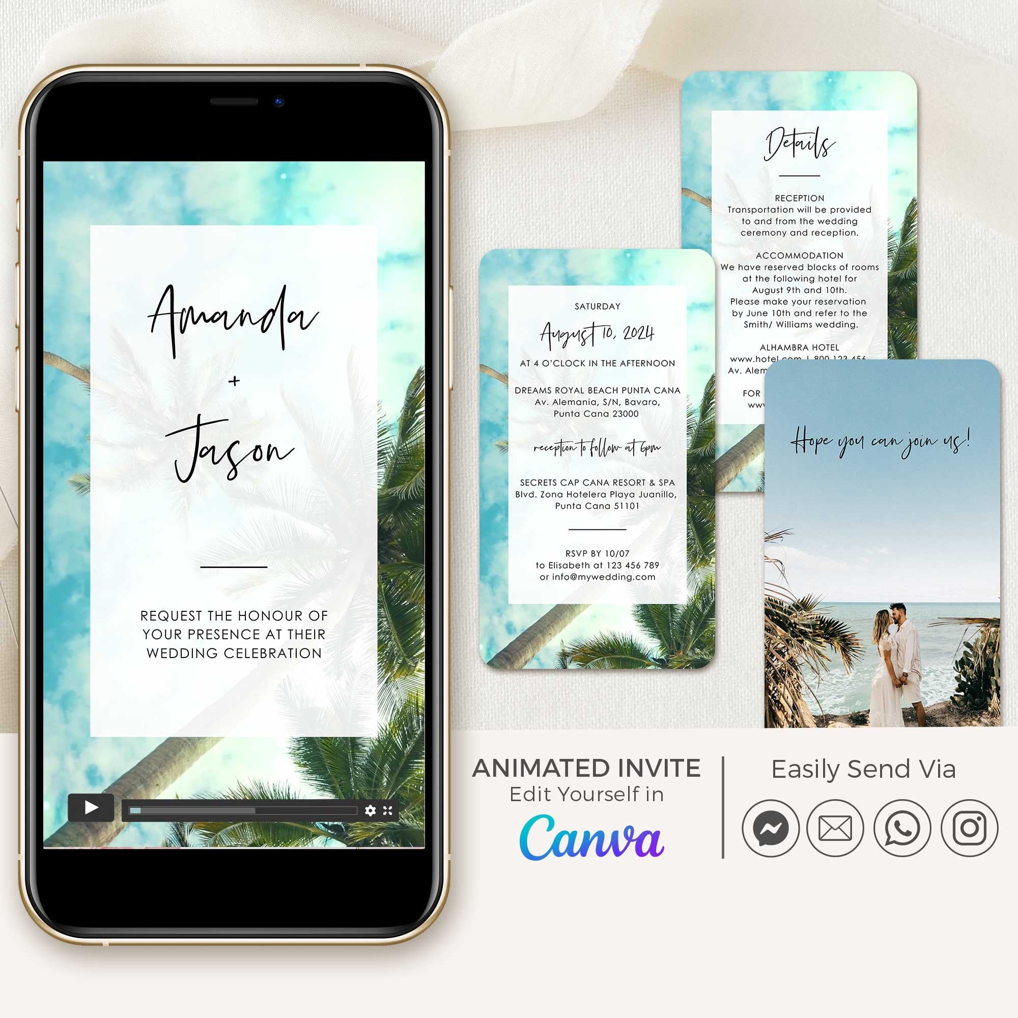 Tropical Wedding Invitation Video Template