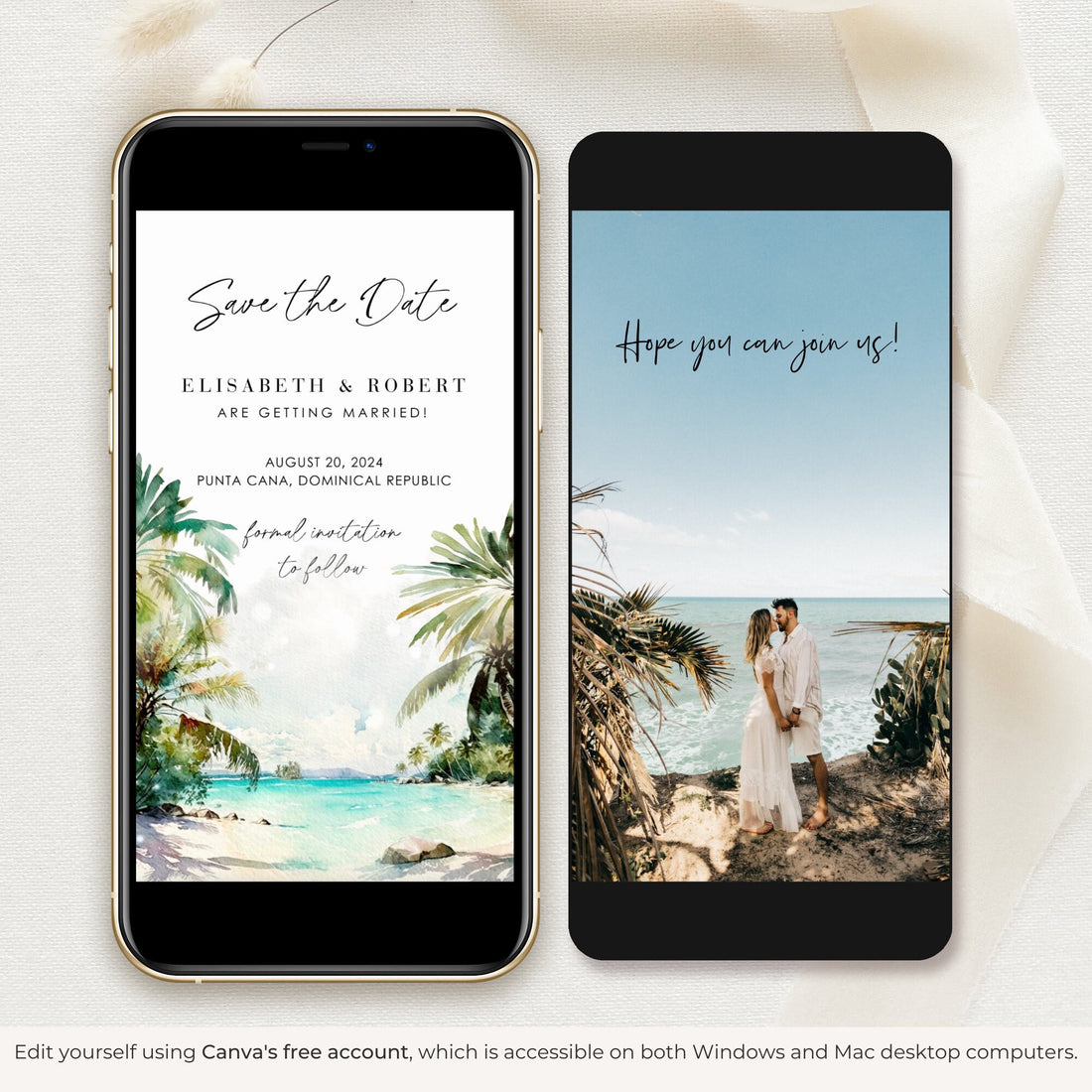Destination Wedding Video Save the Date Template