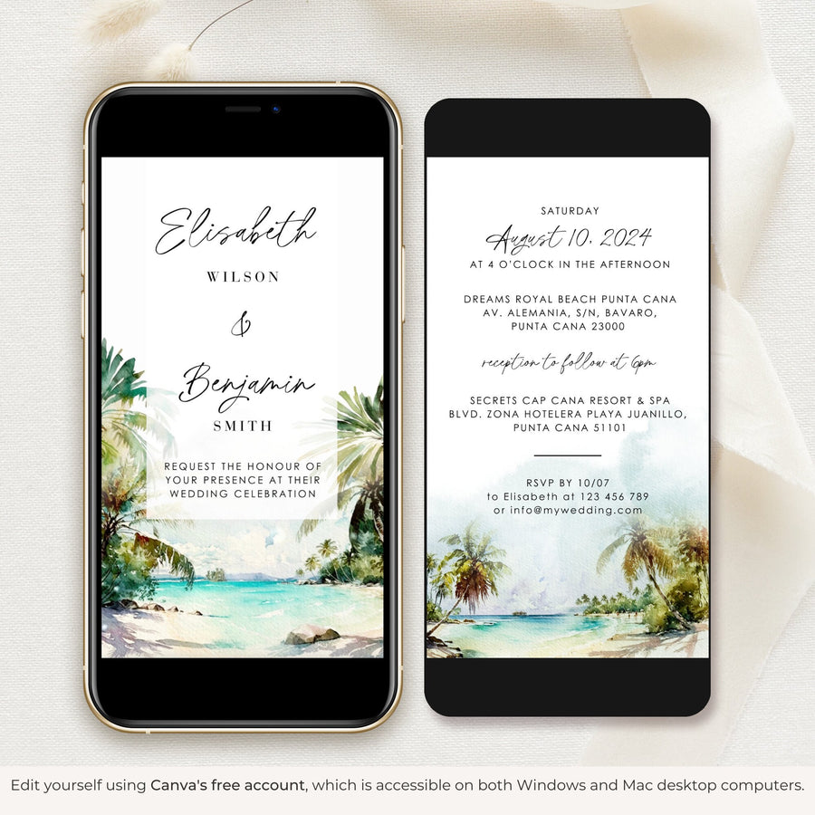 Tropical Marriage Invitation Video Template
