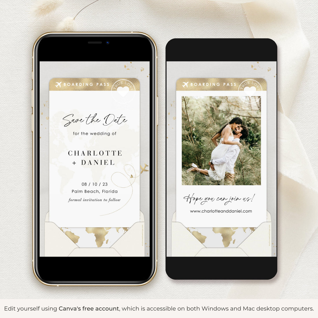 Boarding Pass Save the Date Video Template