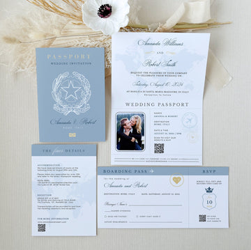 Italy Passport Wedding Invitation Template