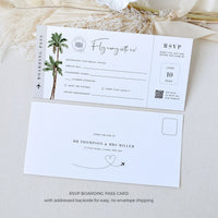 Palm Tree Passport Wedding Invitation Template