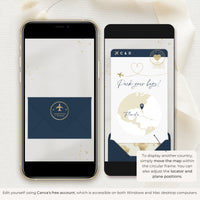 Navy Boarding Pass Save the Date Video Template