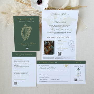 Irish Passport Wedding Invitation Template