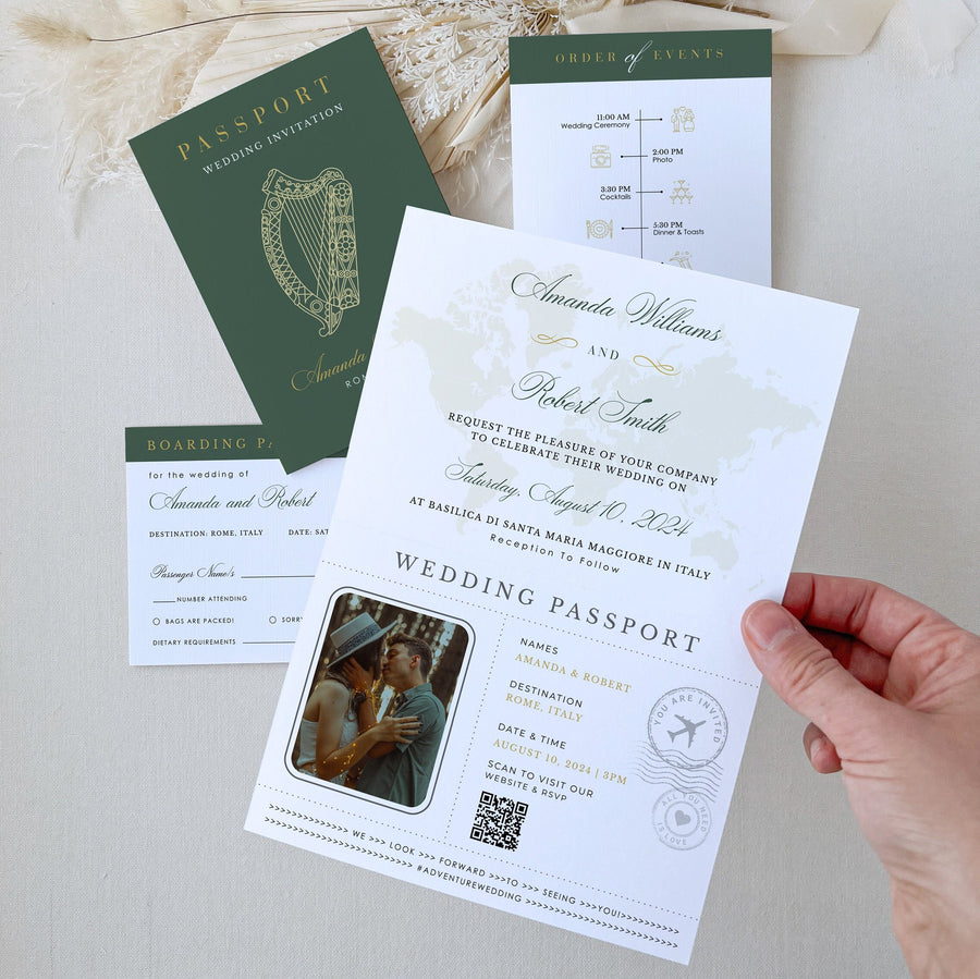 Irish Passport Wedding Invitation Template