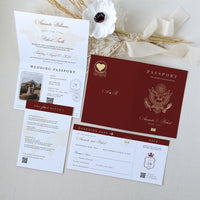 American Passport Wedding Invitation Template