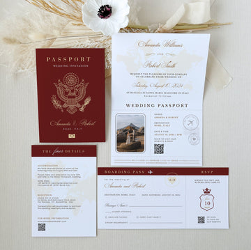 American Passport Wedding Invitation Template