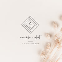 Giulia | Modern Geometric Wedding Logo Design Template