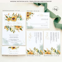 Marisol | Sunflowers Wedding Invitation Set Template