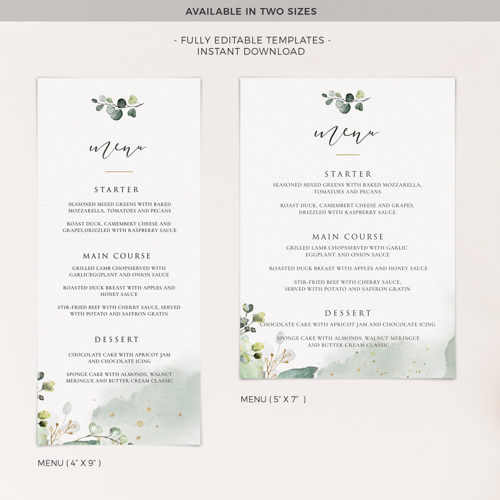 Flora | Wedding Menu Template