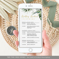 Palma | Tropical Wedding Weekend Itinerary Template Evite