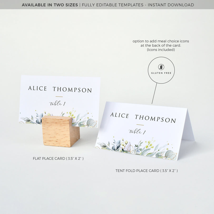 Flora | Wedding Place Cards Template