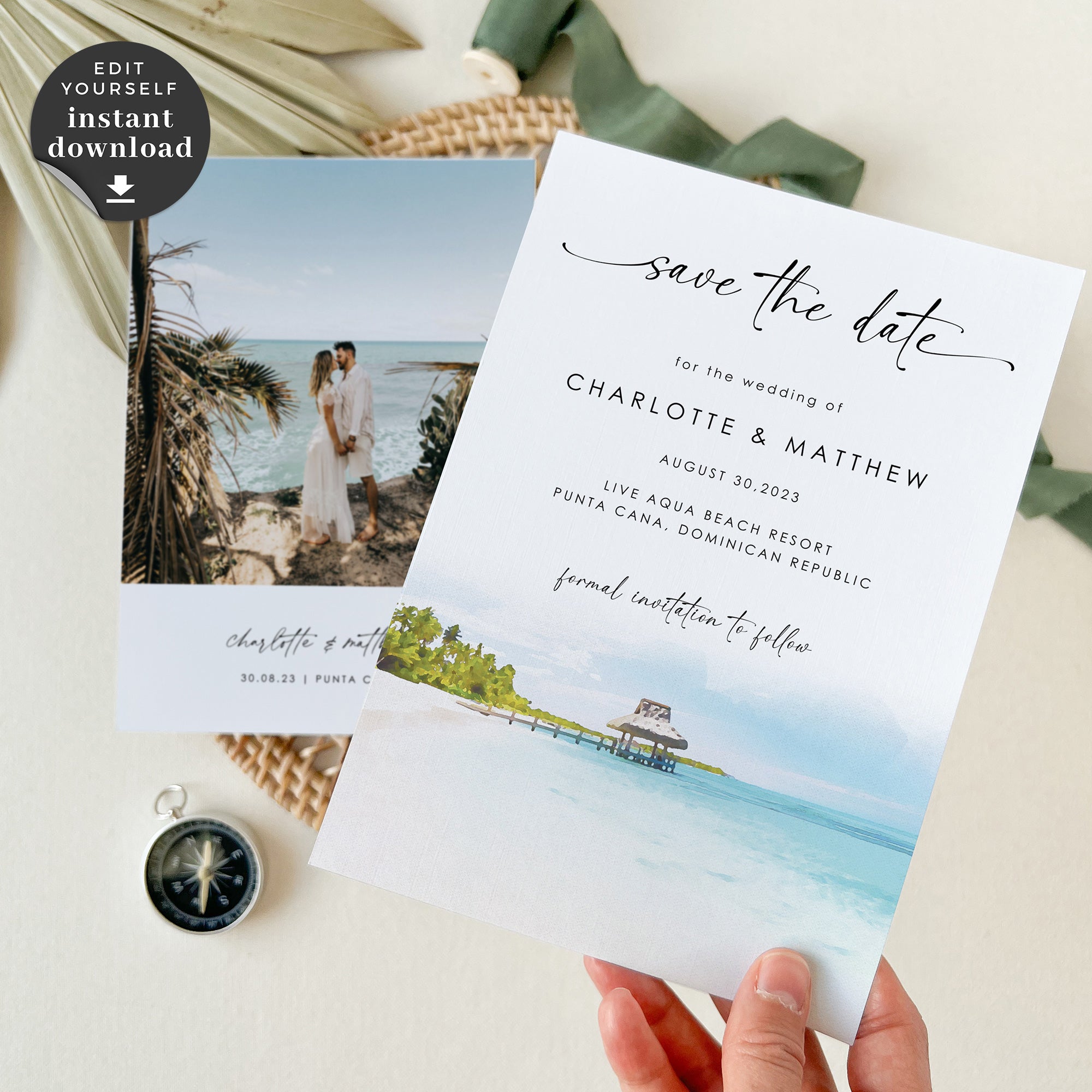 Mira | Tropical Save The Date Template