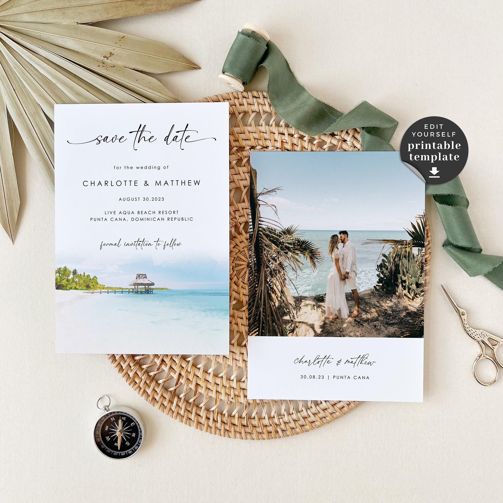 Mira | Tropical Save The Date Template