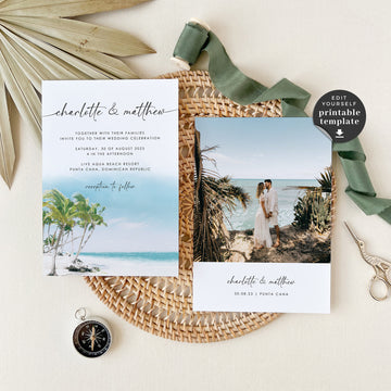 Mira | Tropical Wedding Invitation Template