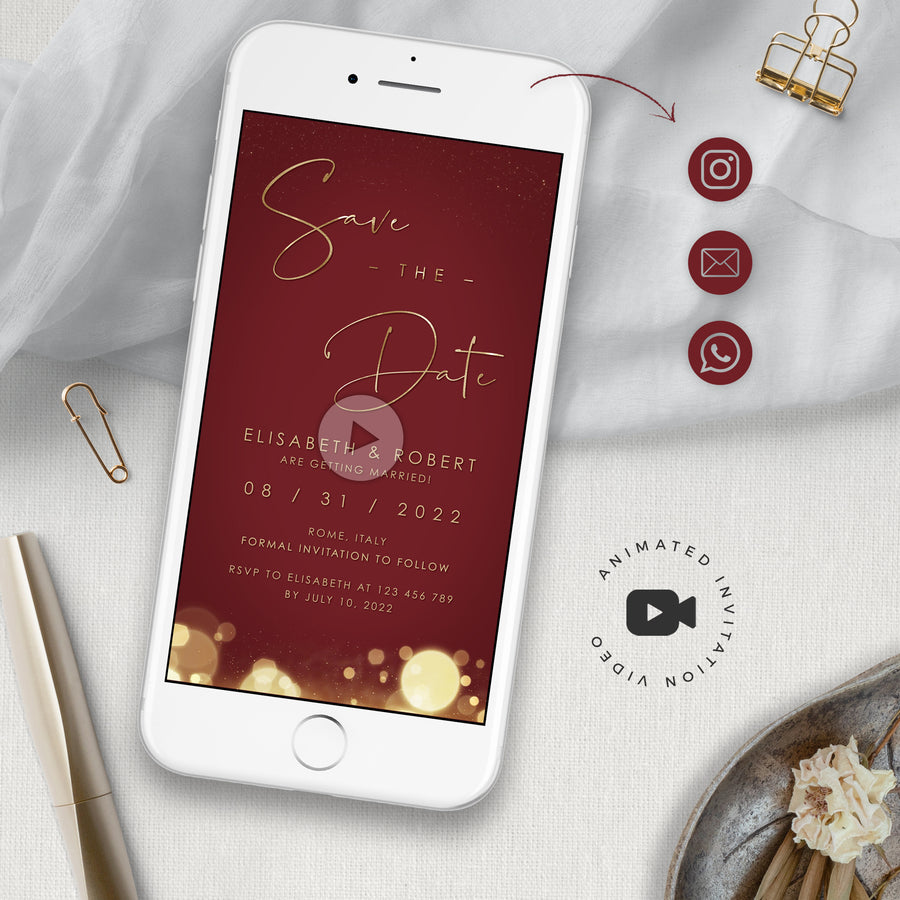 Anita | Red & Gold Save the Date Video