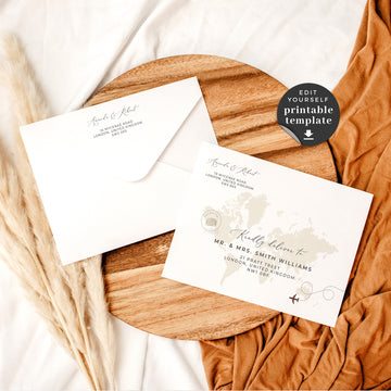 Sofia | Destination Wedding Envelope Addressing Template