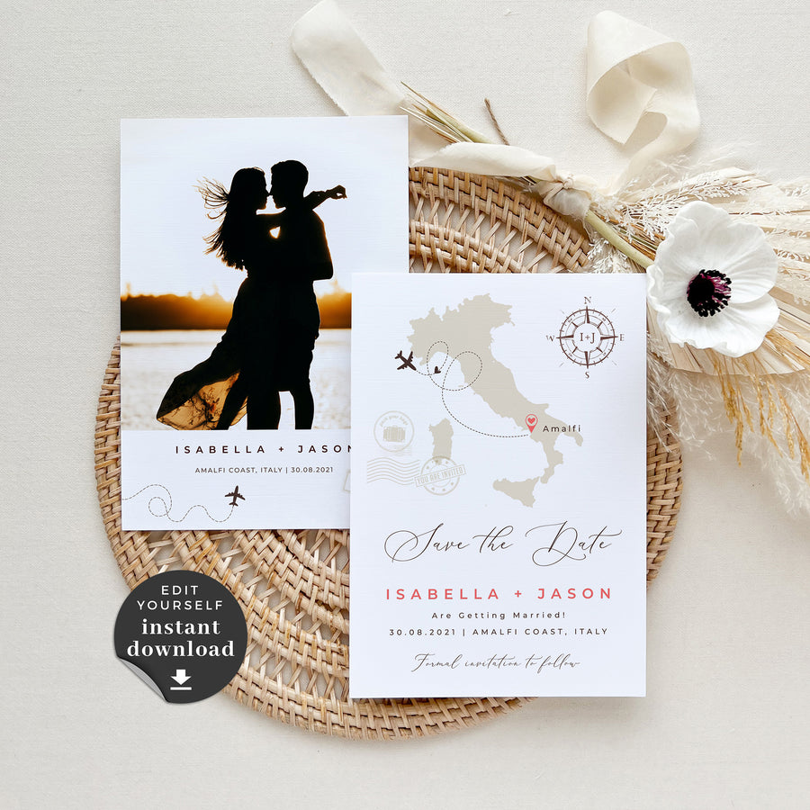 sofia italy save the date card italy destination wedding save the date template