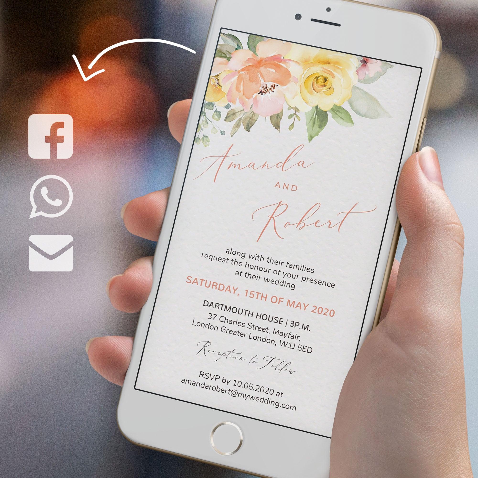 Summer Wedding Invitation Electronic Invite