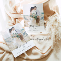 Giulia | Minimalist Wedding Thank You Card With Photo Printable