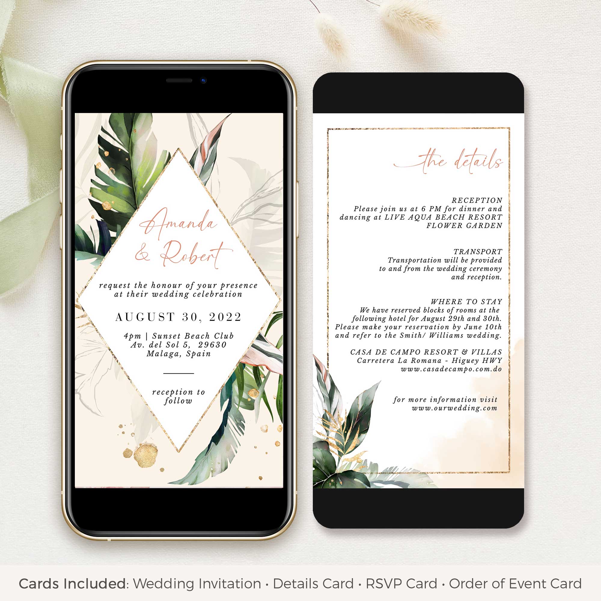 Palma | Tropical Wedding Invitation Digital