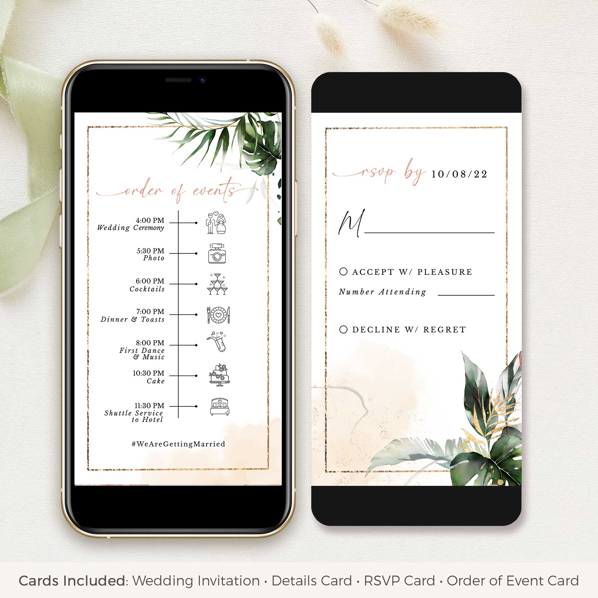 Palma | Tropical Wedding Invitation Digital
